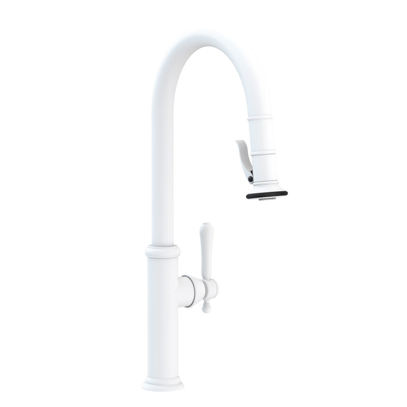 Pull-Down Kitchen Faucet - Trigger Spray, Matte White