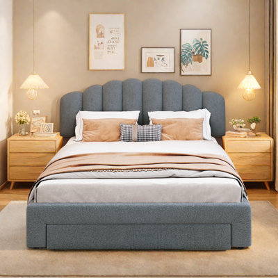 Lit plateforme tapissier avec rangement Spoten