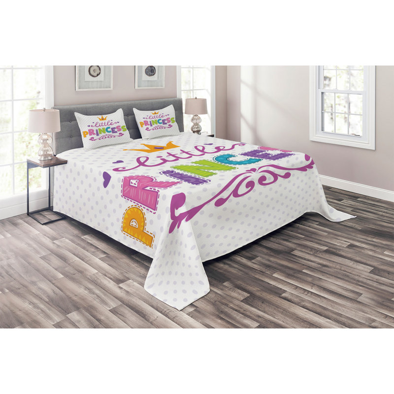 Dots Coverlet, King Bedspread + 2 Shams