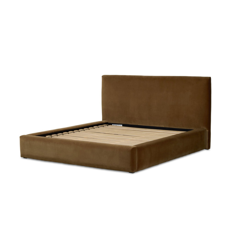 Quincy Upholstered Bed, Queen, Surrey Ochre