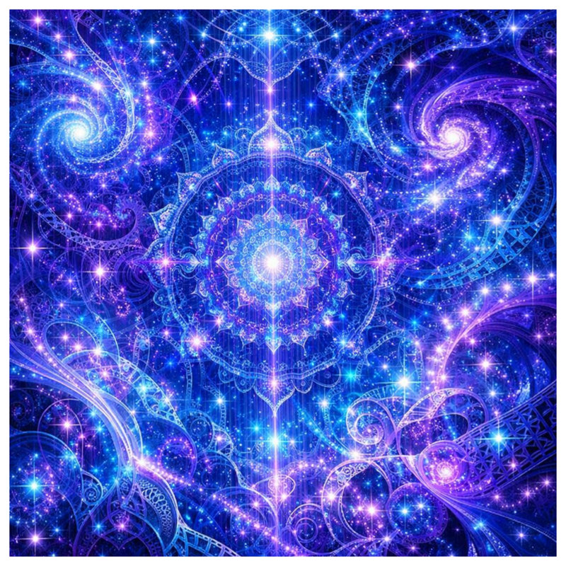 Intricate Cosmic Mandala Comforter, Twin Extra Long