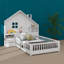 Lit Cozy House avec tiroirs latéraux, tablettes et prise USB