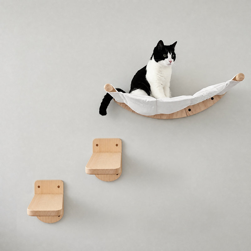 Wall Mounted Cat Hammock & 2 Steps