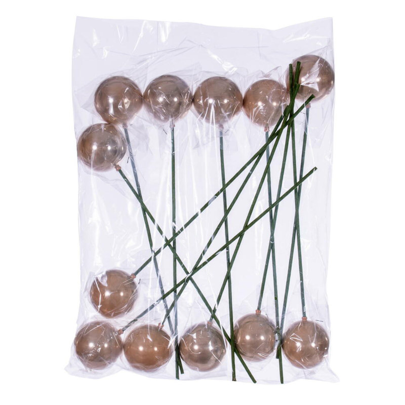 Ensemble de 12 boules de Noël Chistmas, Beige