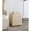 Tabouret de 14 po x 14 po x 18 po Adaire, de couleur crème, de motifs de losanges, d'une base en laiton et d'un mobilier d'intérieur polyvalent