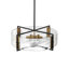 Modern 6-Light Cloud Glass Drum Chandelier