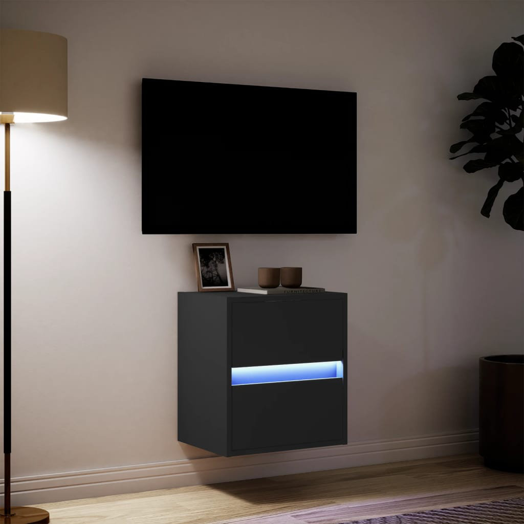 Vidaxl TV Wall Cabinet With LED Lights Grey Sonoma 41X31x45 Cm