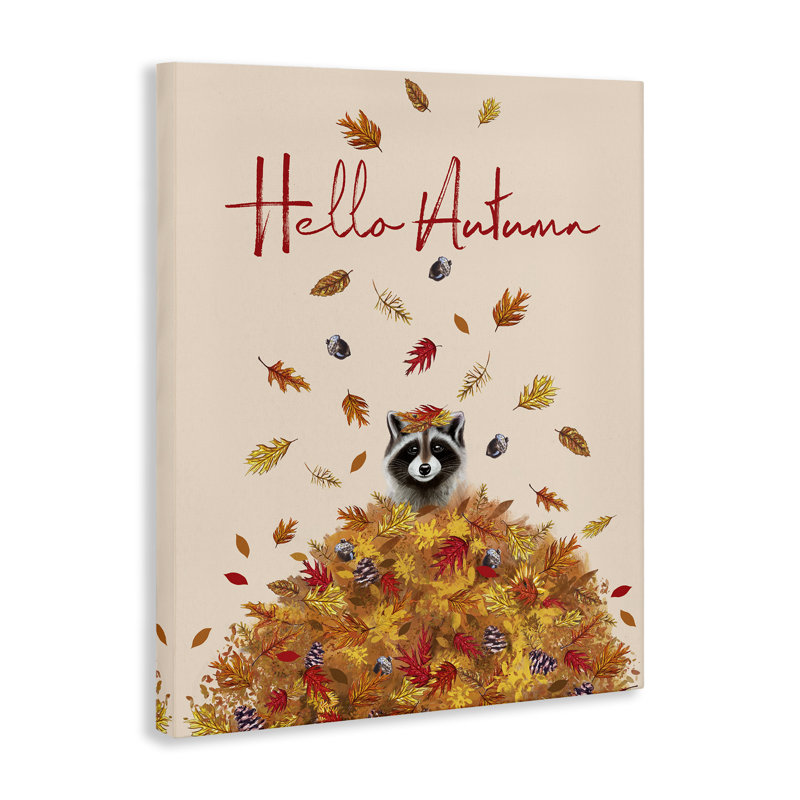 «Hello Autumn Raccoon», conception par Elizabeth Tyndall, H 20 po x l 16 po