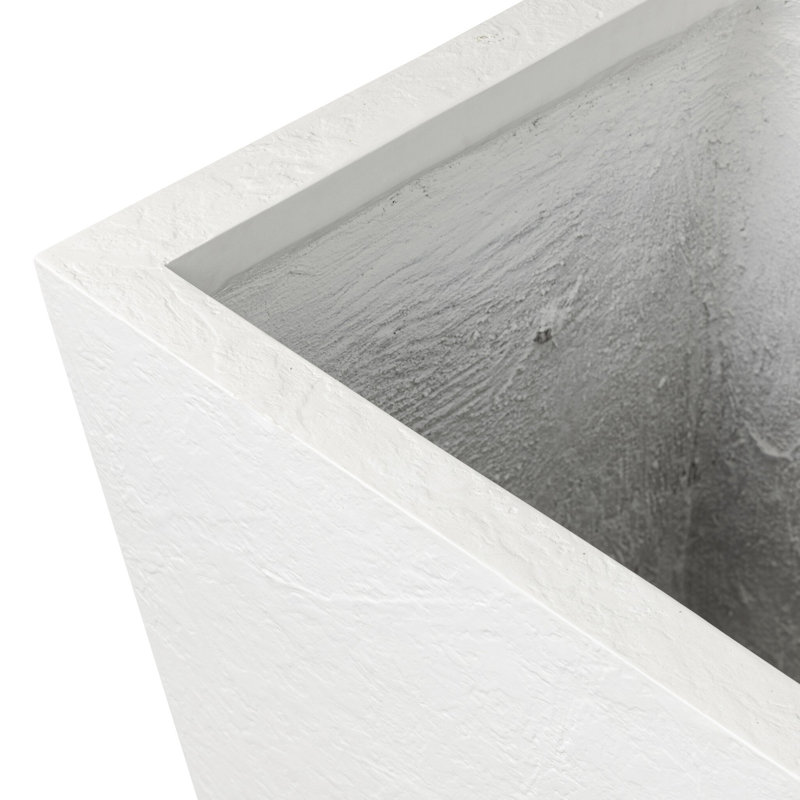 Koto Planter, 28" H x 28" W x 28" D, Textured White Concrete