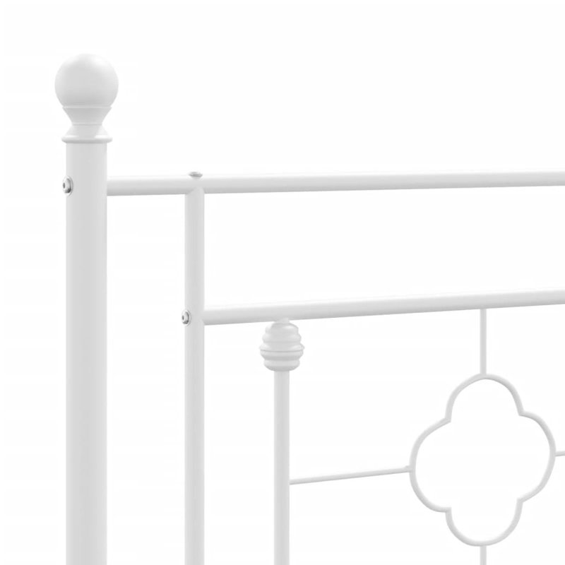 Ibai vidaXL Metal Bed Frame with Headboard, Under Bed Storage, Noise Free, No Mattress, White, Twin XL