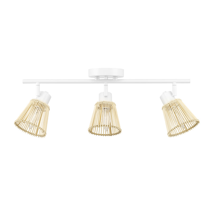 Ensemble de rail d'éclairage à 3 lumières Afreena, Blanc, H 6,88 po x L 4,75 po x P 4,75 po