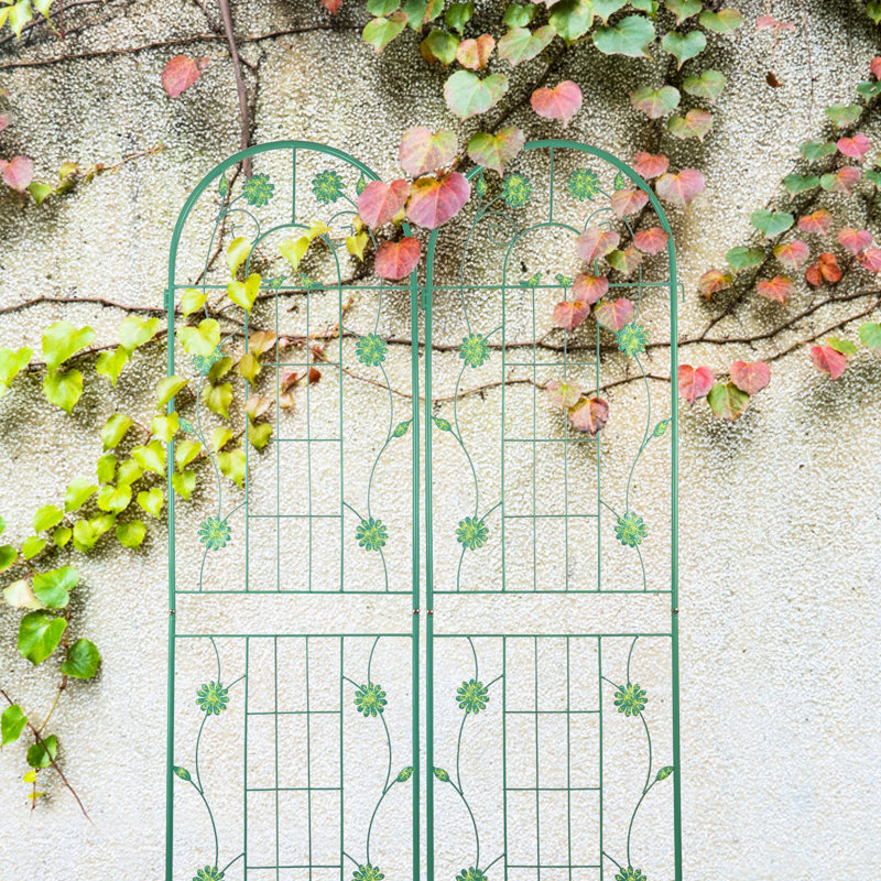 Treillis de jardin en métal 71 po x 19,7 po 4, antirouille pour les plantes grimpantes à l'extérieur, porte-fleurs - facile à assembler, formation de fer 71 po x 19,7 po plantes extérieures, assemblage simple, fabrication