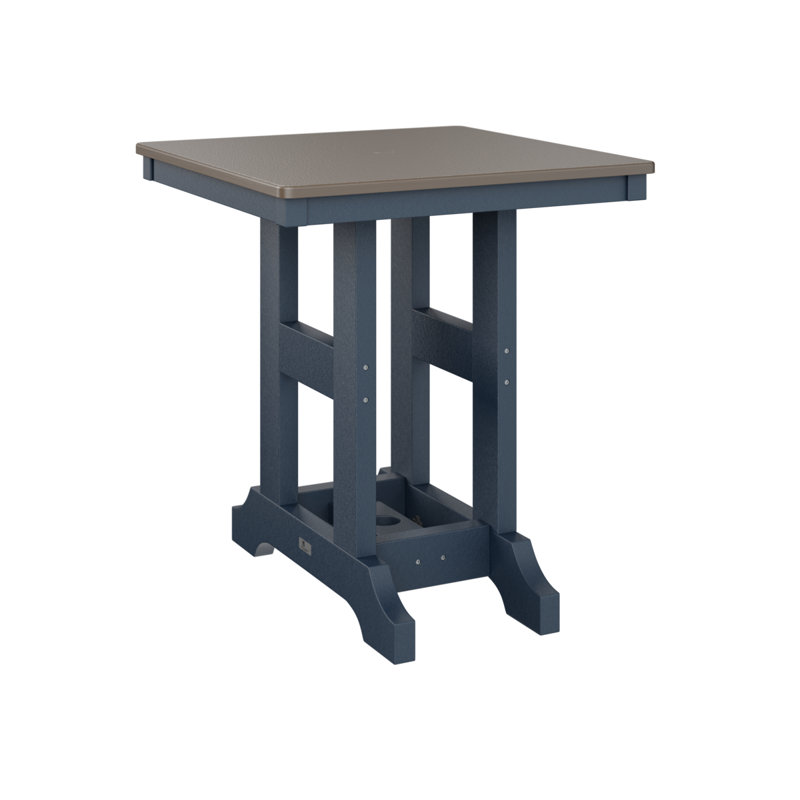 Table de bar d'extérieur carrée Garden Classic, Bronze martelé, Marine, H 35,5 po x l 28 po x P 28 po