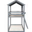 Lit superposé en bois massif gris avec garde-corps-118036339-118036340