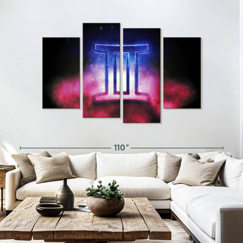 Adella Dramatic Gemini Symbol, 54" H x 84" W