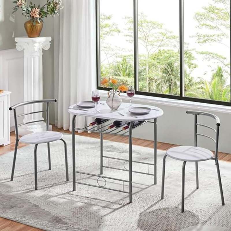 Dining Table with Wood Base