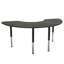 Table d'activité 36 "x 72" demi-lune thermofusionnée à grain de bois avec pieds réglables - Bois gris / noir-124895163