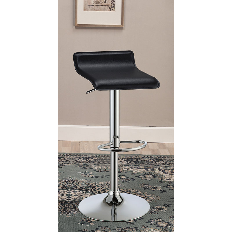 Akeiya Swivel Upholstered Adjustable Height Counter Stool, Black