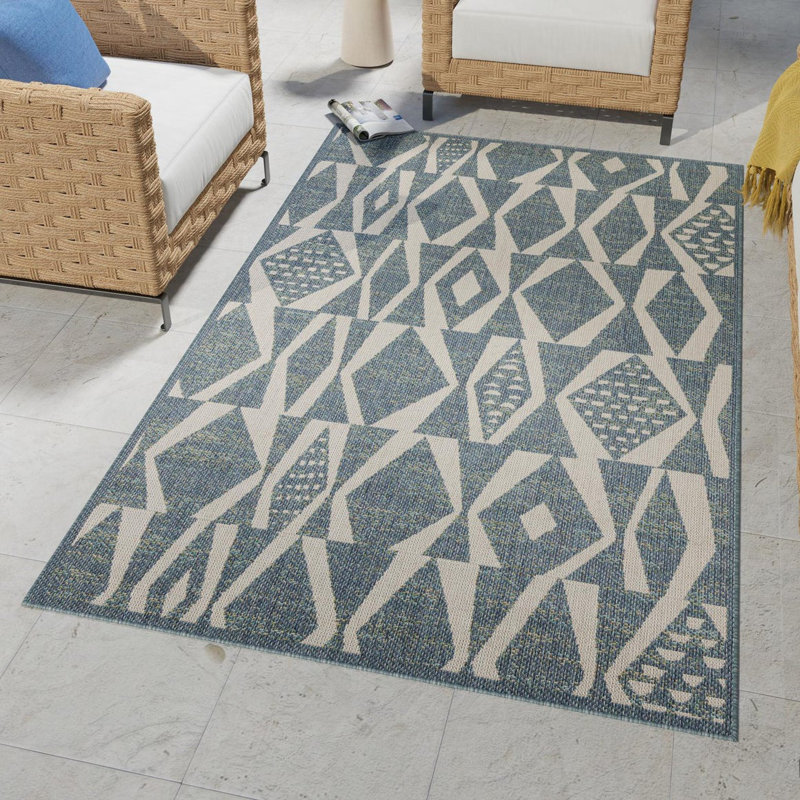 Geometric Indoor / Outdoor Rug, Rectangle 7'10" x 10'