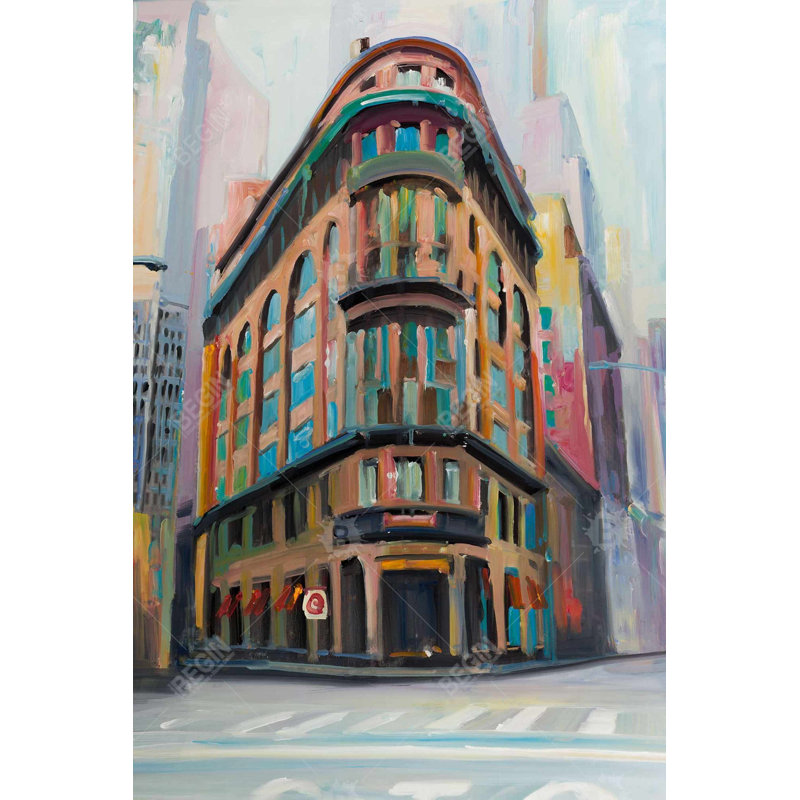 Contemporary Cities Blue Canvas - New York Architecture Decor