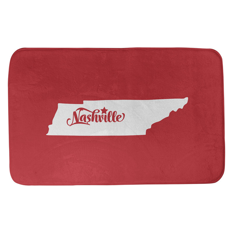 Tapis pour salle de bain ancrage alaska, l 21 po x L 34 po, Bleu, Nashville, Tennessee