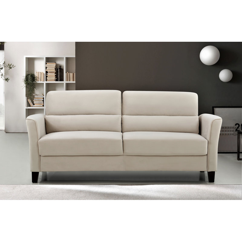 Adrielys 77.95" Velvet Flared Arm Sofa, Ivory