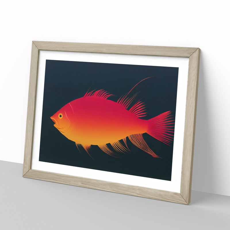 Contemporary Fish - Framed Print, 34cm H x 46cm W x 2cm D, Oak