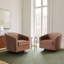 75.2Cm Wide Tufted Swivel Barrel Chair-914459165