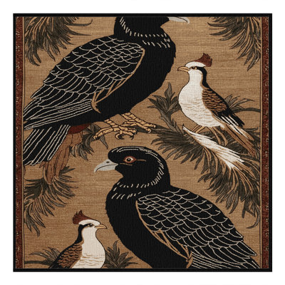  Tapis lavable avec oiseaux Koel