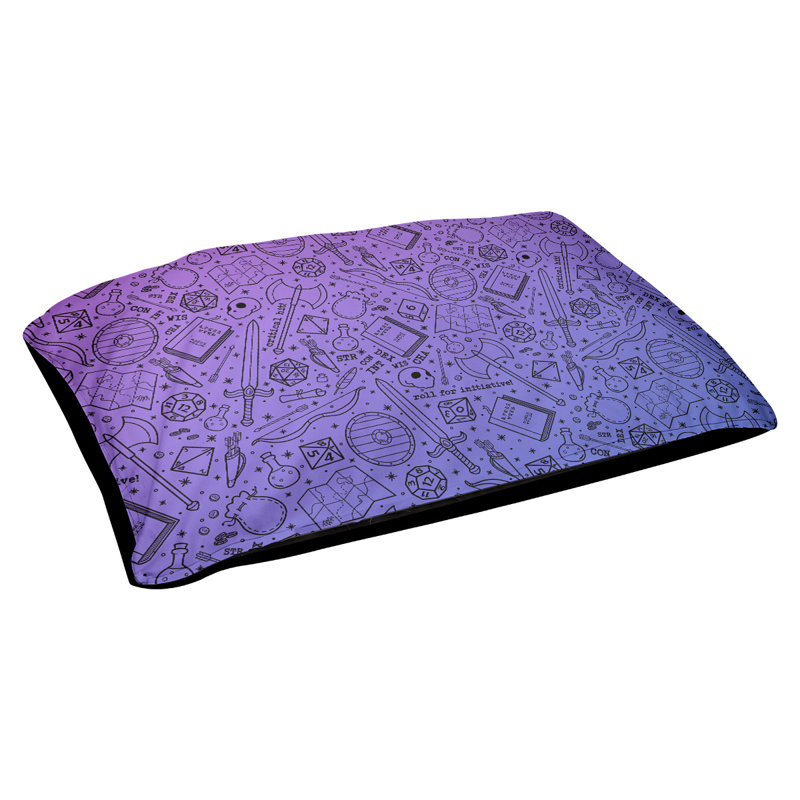Coussin Byrge, Grand (l 42,5 po x P 32,5 po x H 14 po), Mauve / bleu / noir