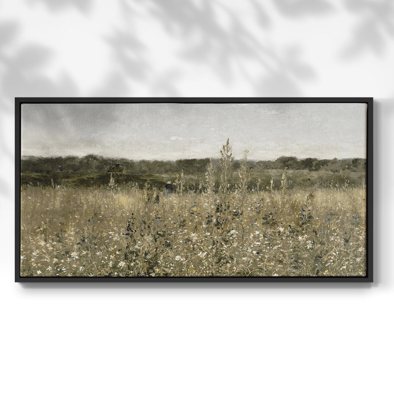 Paysage, série DCC-XXI, toile tendue avec châssis, prête à être accrochée, H 21 po x l 41 po, Noir