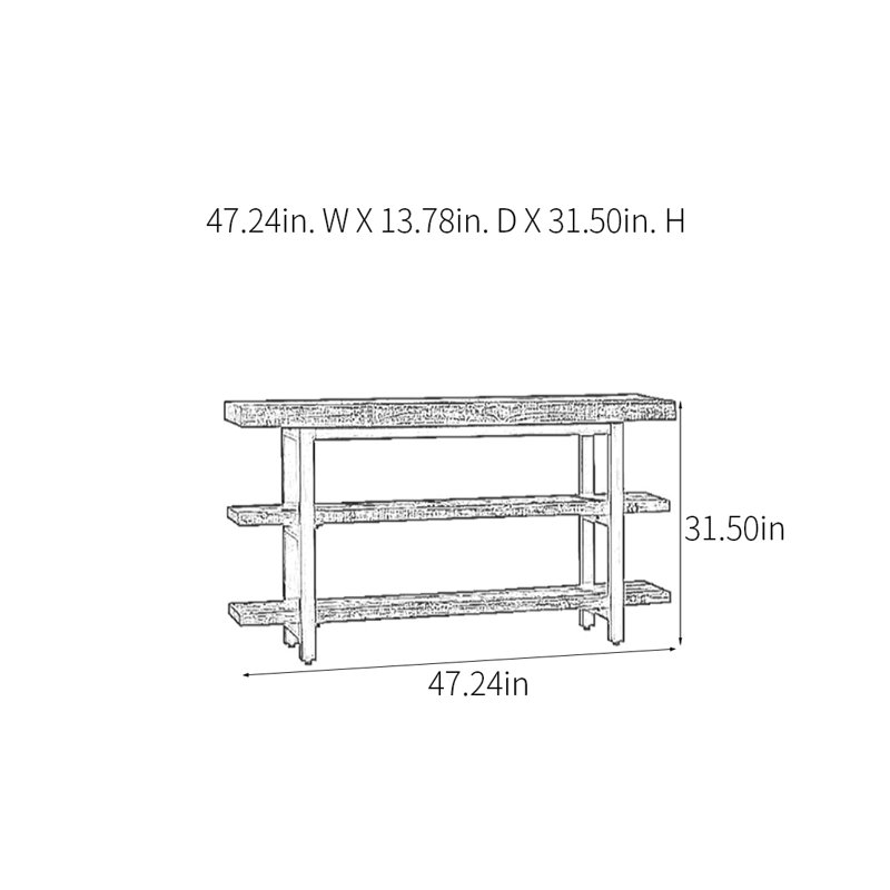 Retro Minimalist Console Table, 31.5" H x 47.24" W x 13.78" D
