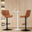 Ensemble de 2 tabourets de bar, tabourets de bar pivotants réglables, tabourets de hauteur de bar avec support pour le dos, chaises de bar à hauteur de comptoir en similicuir pour îlot de cuisine rustique, brun