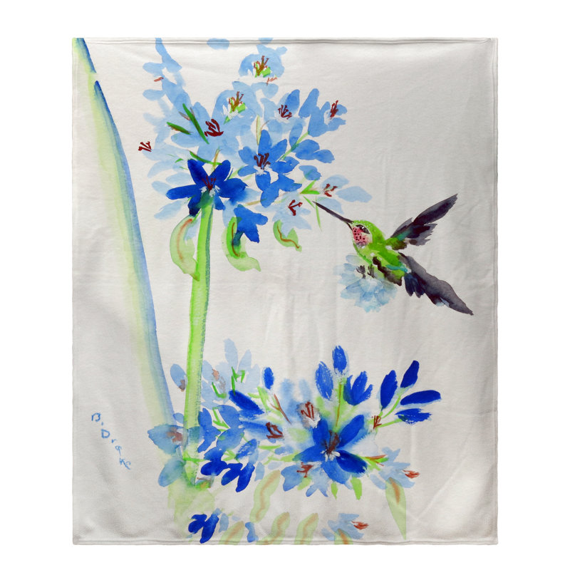 Jeté oiseau et fleur 