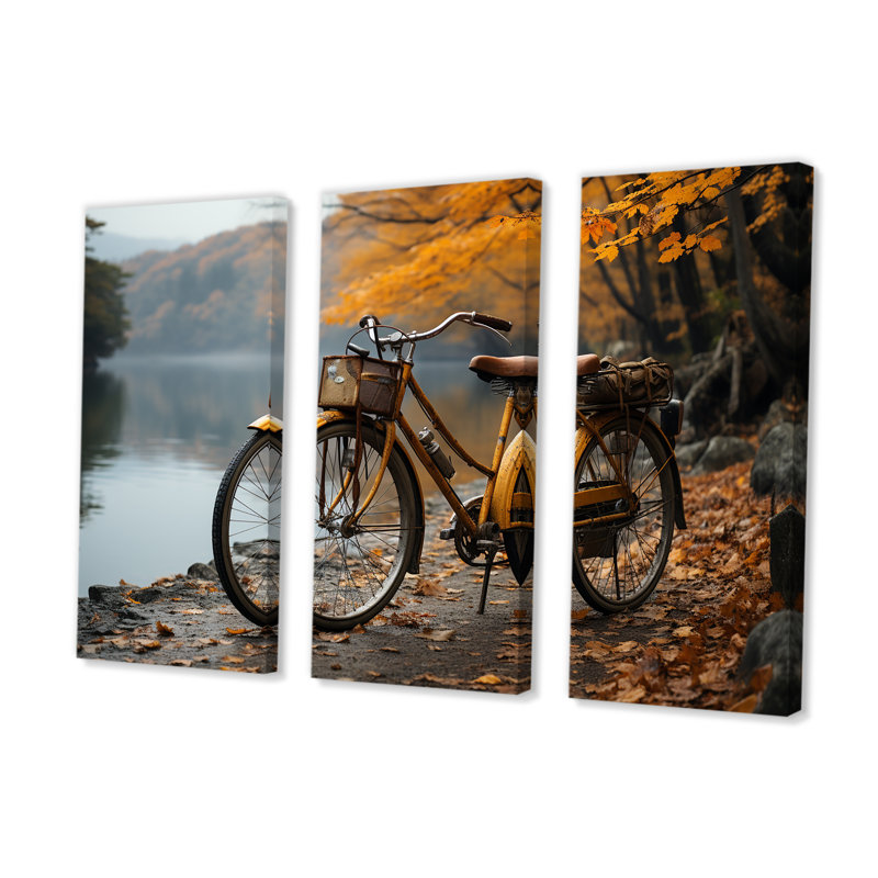 Amber Adventure Bicycle - Ensemble d'art mural vélo, H 32 po x l 48 po