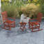 Chaise berçante en bois massif Drayvon