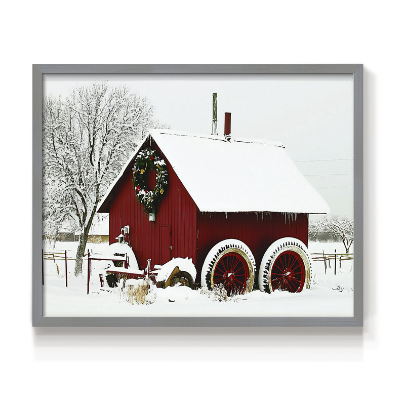 «Chirstmas Art» -XVVII - reproduction encadrée - réarmable, Gris, H 11 po x l 14 po