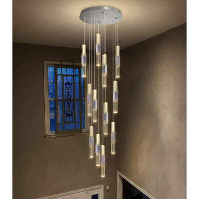 Lustre moderne 12 lumières DEL en acrylique cristal