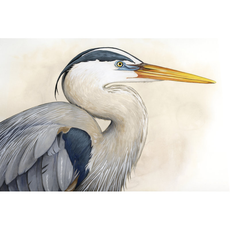 Blue Hunter II by Grace Popp - Painting on Canvas, 51 cm H x 76 cm W, Black Floater Framed