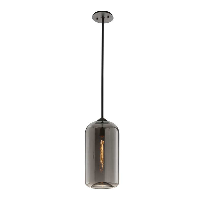Luminaire suspendu 1 lumière District, Fumée, H 15,75 po x l 8 po x P 8 po
