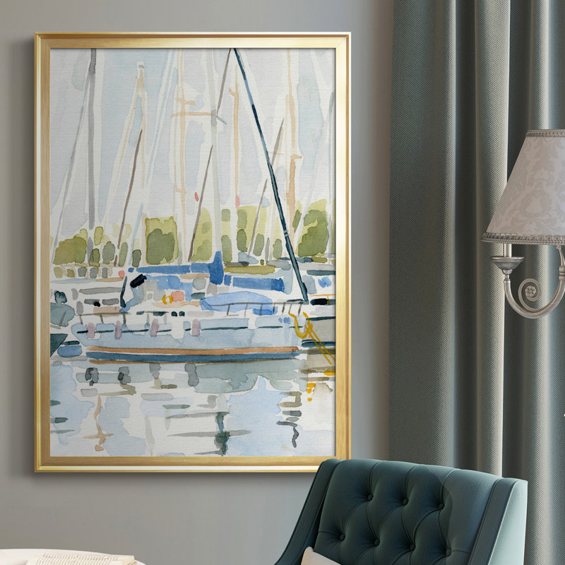 By the Bay II - Peinture sur toile encadrée, Or, H 30,5 po x l 22,5 po x P 1 po