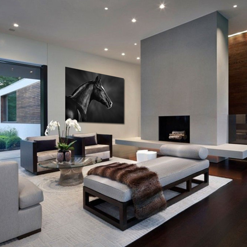 «Black Horse Profile», photographie encadrée, 40 po x 60 po