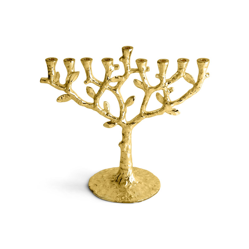 Tree of Life Menorah, Gold