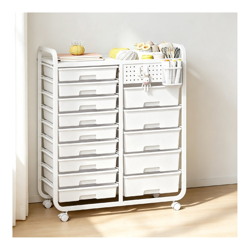 14 Drawer Storage Drawer, White