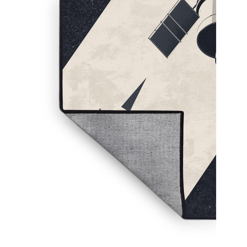Tapis gris à motif géométrique moderne lavable à la machine, 8 x 12
