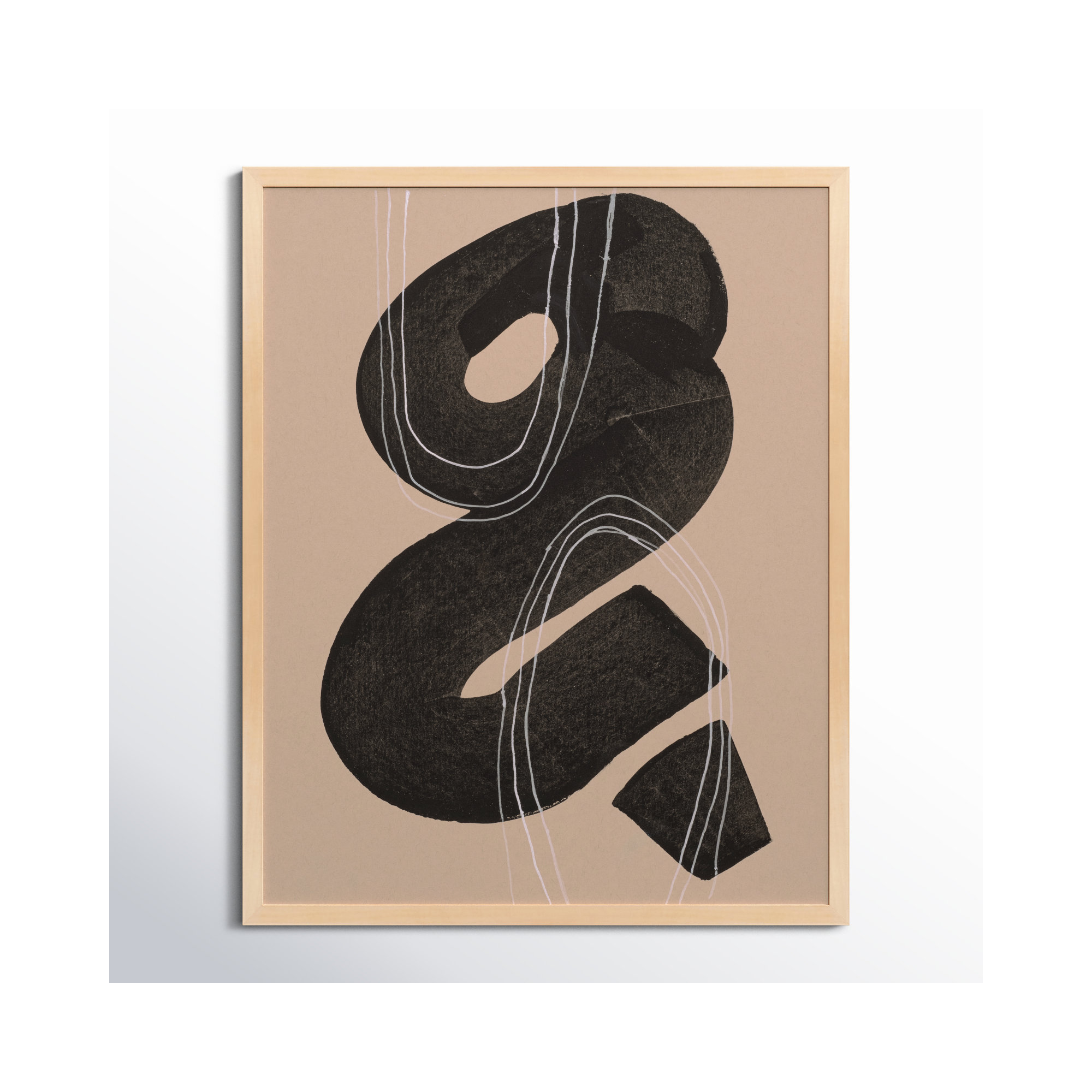Free Form 5 by Andrea Stokes, 50" H x 40" W x 1.25" D, Brown Framed