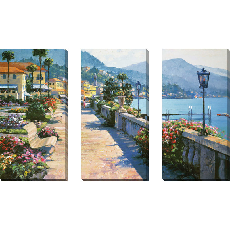 "Bellagio Promenade", ensemble de 3 impressions sur toile
