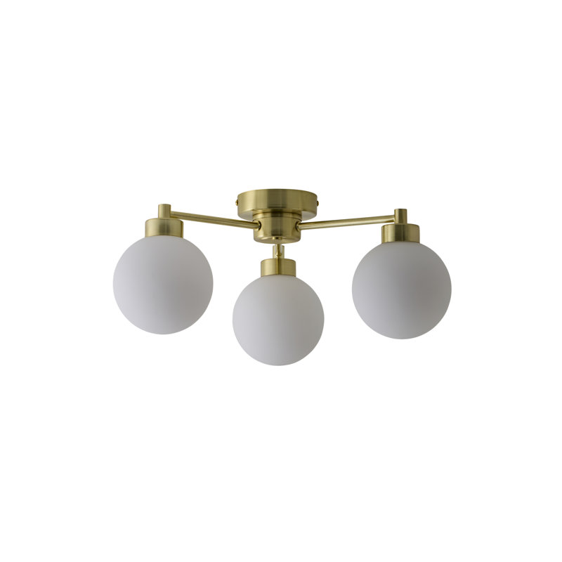 Cementon Glass Semi Flush Mount, Matt Black, No