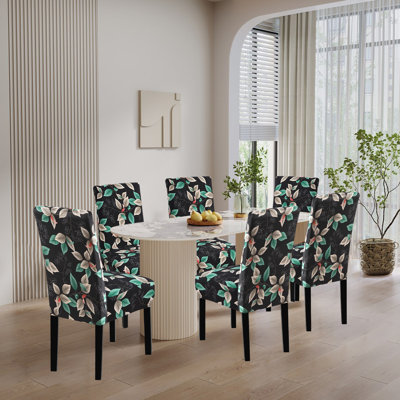 Housses de salle à manger extensibles, housses de chaises de salle à manger, ensemble de 6