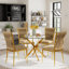Glass Round Dining Table Set with Luxury Velvet Upholstered Dining Chairs-1459947681-1459947682-1445209770
